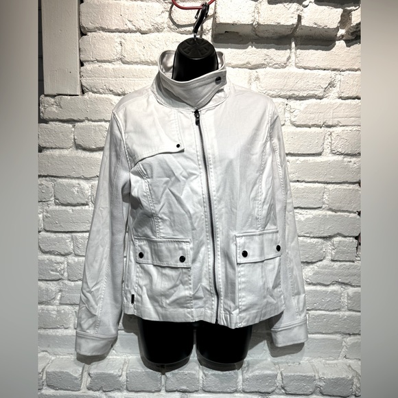 Lole white cotton bomber jacket - buy one get one free deal! Limited time offer. - Picture 1 of 6